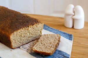 Homemade bread on a linen towel